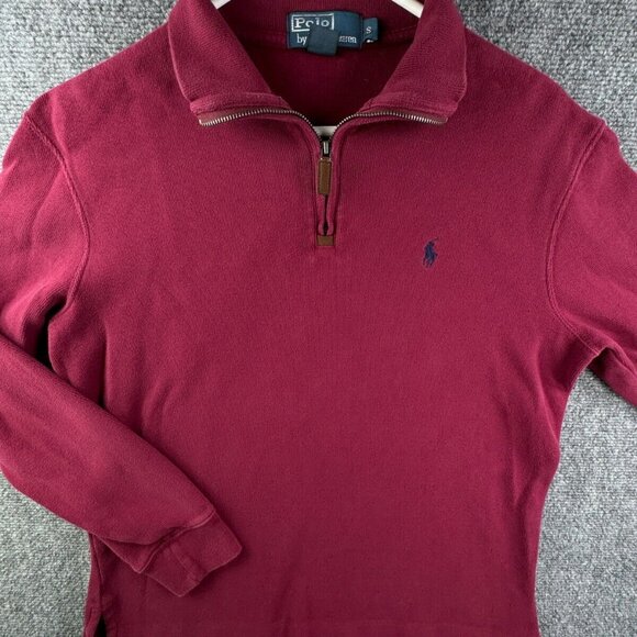 Polo Ralph Lauren 1/4 Zip Sweater Men Small Cotton Pullover Knit Medium Weight - Picture 1 of 8